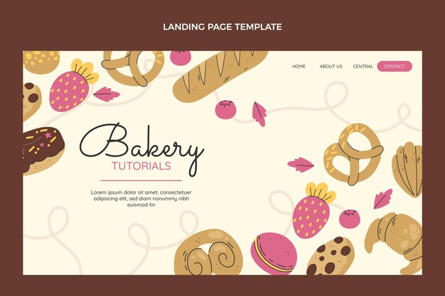 Platte ontwerp bakkerij bestemmingspagina