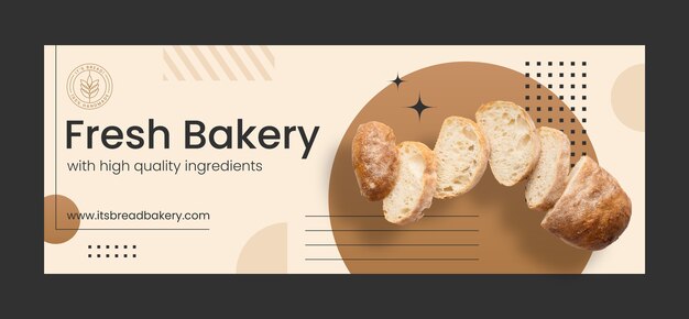 Platte ontwerp bakkerij winkel facebook cover