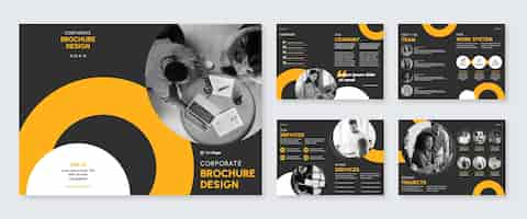 Gratis vector platte ontwerp bedrijfsbrochure