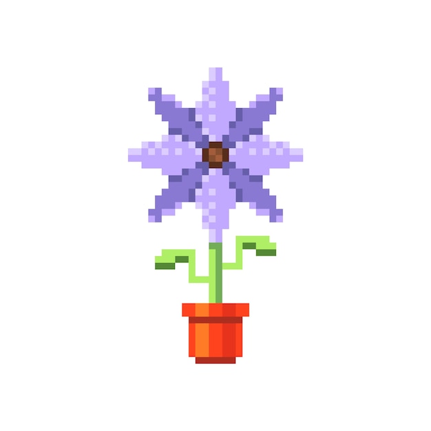 Platte ontwerp bloem pixel kunst illustratie