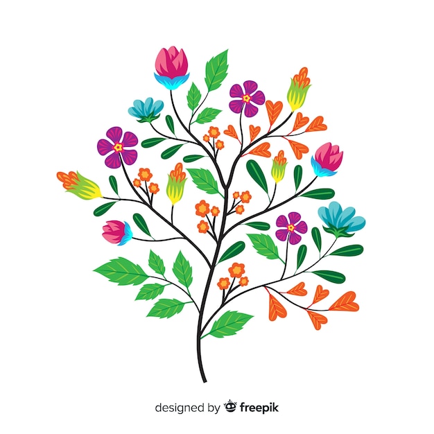 Gratis vector platte ontwerp bloementak