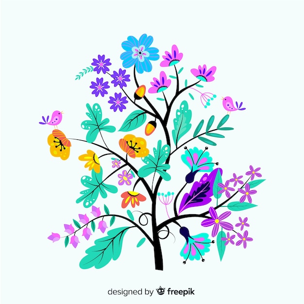 Gratis vector platte ontwerp bloementak