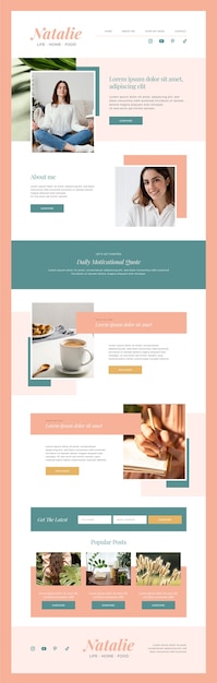 Platte ontwerp blog concept sjabloon