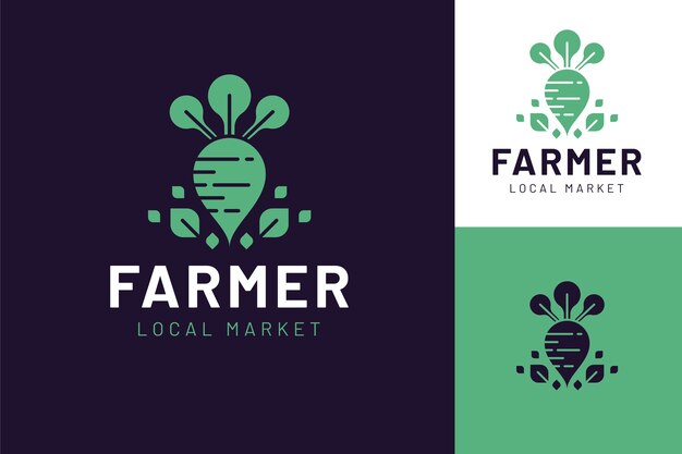 Platte ontwerp boerenmarkt logo