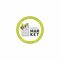 Gratis vector platte ontwerp boerenmarkt logo