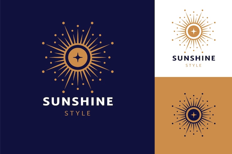 Gratis Vector platte ontwerp boho zon logo sjabloon