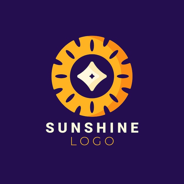 Platte ontwerp boho zon logo