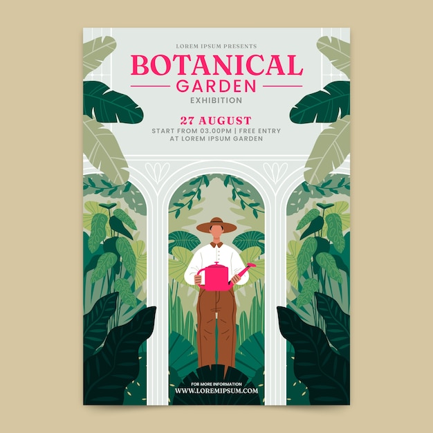 Platte ontwerp botanische tuin poster