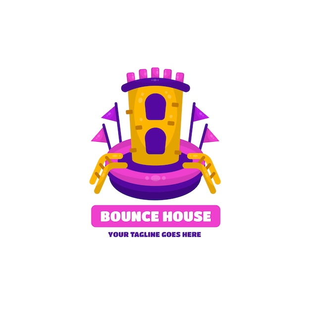 Platte ontwerp bounce huis logo