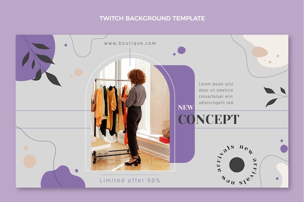 Platte ontwerp boutique twitch achtergrond