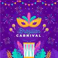 Gratis vector platte ontwerp braziliaans carnaval vuurwerk