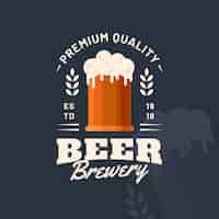 Gratis vector platte ontwerp brouwerij logo ontwerp