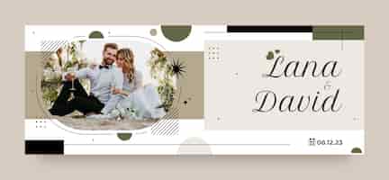 Gratis vector platte ontwerp bruiloft viering facebook cover