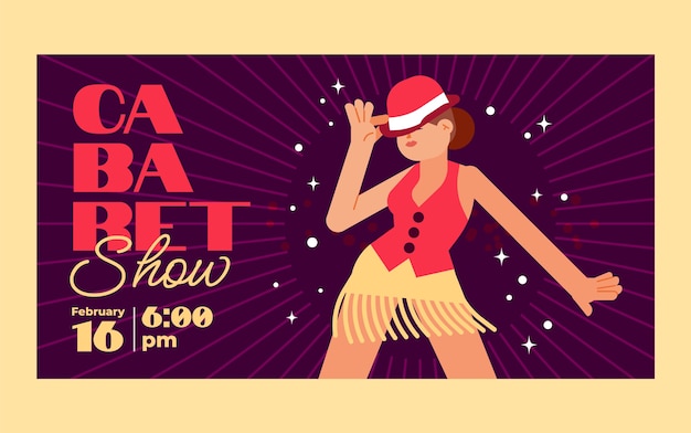 Gratis vector platte ontwerp cabaret show facebook post