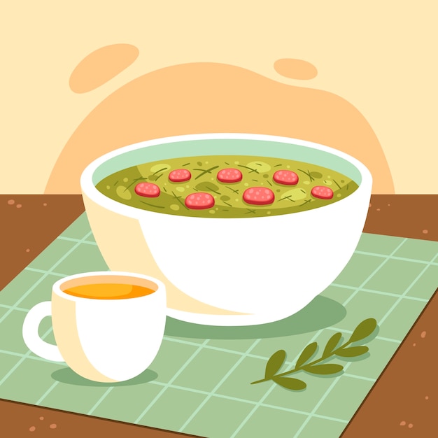 Gratis vector platte ontwerp caldo verde illustratie