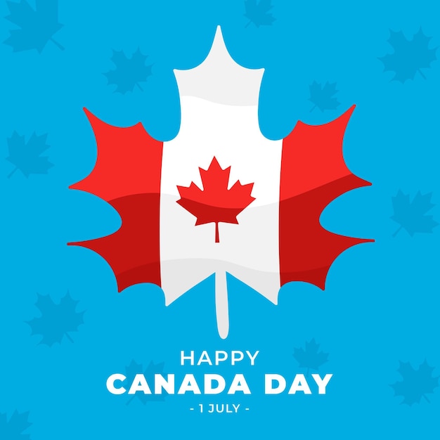 Gratis vector platte ontwerp canada dag concept