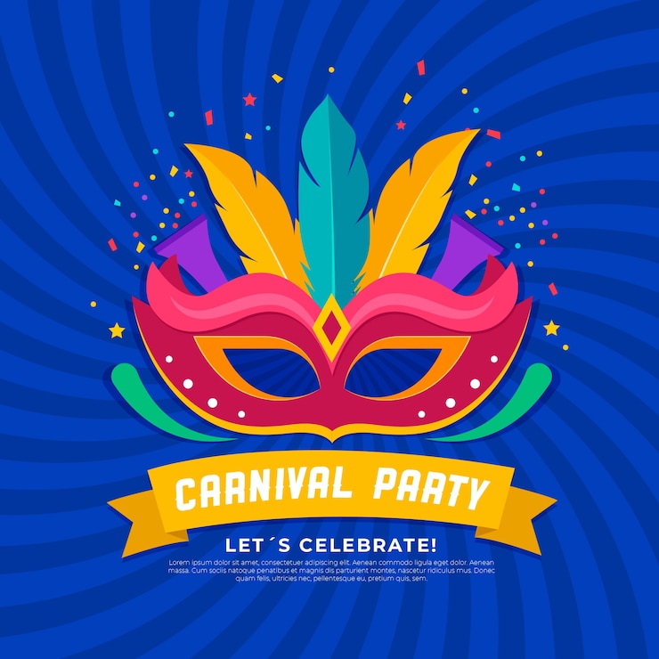 Gratis Vector platte ontwerp carnaval concept