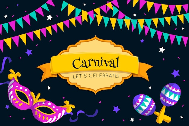 Gratis vector platte ontwerp carnaval feestviering