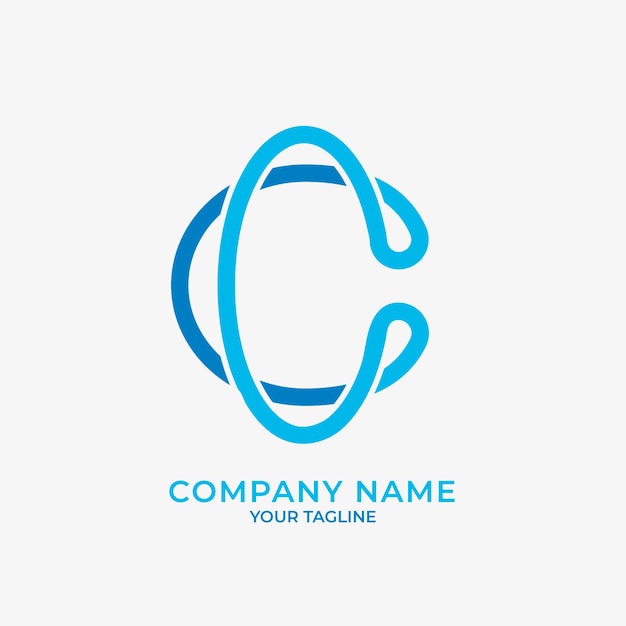 Platte ontwerp cc logo sjabloon