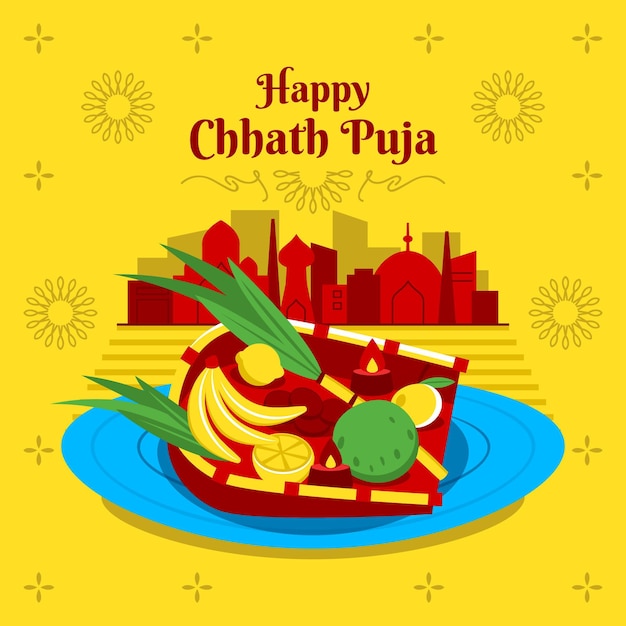 Platte ontwerp chhath puja