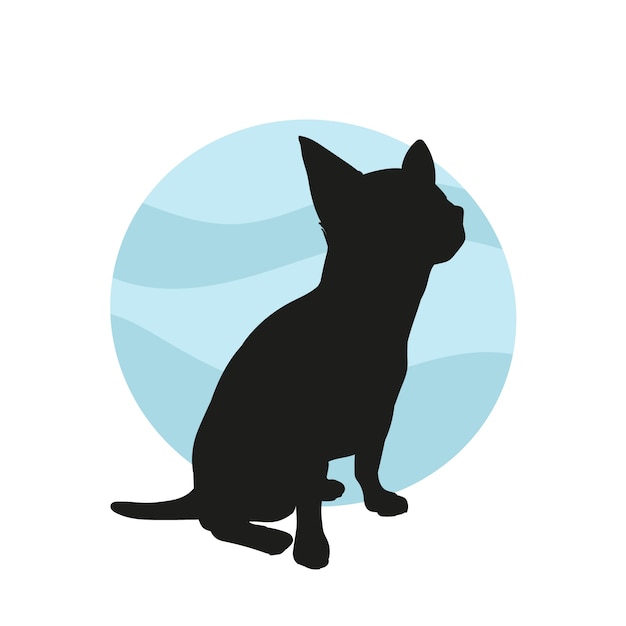 Platte ontwerp chihuahua silhouet