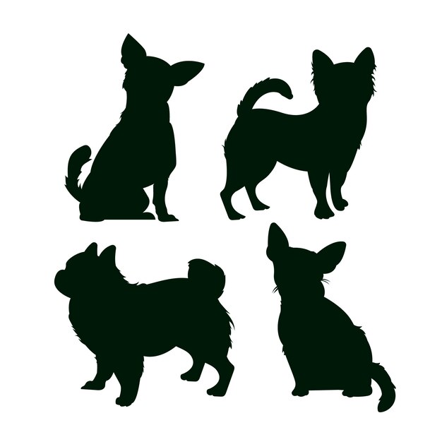 Platte ontwerp chihuahua silhouet