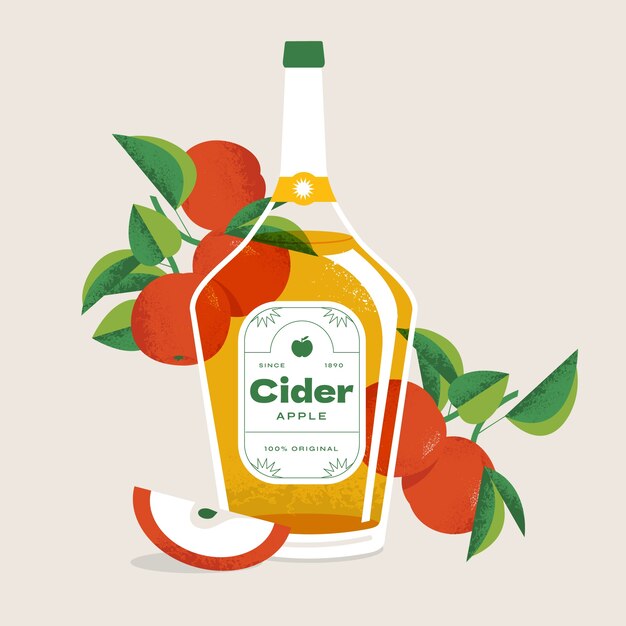 Platte ontwerp cider illustratie