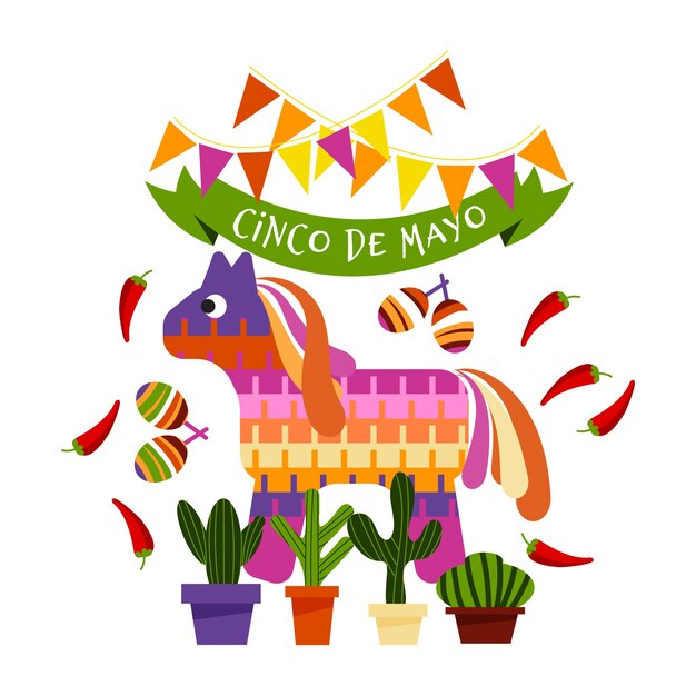 Platte ontwerp cinco de mayo concept