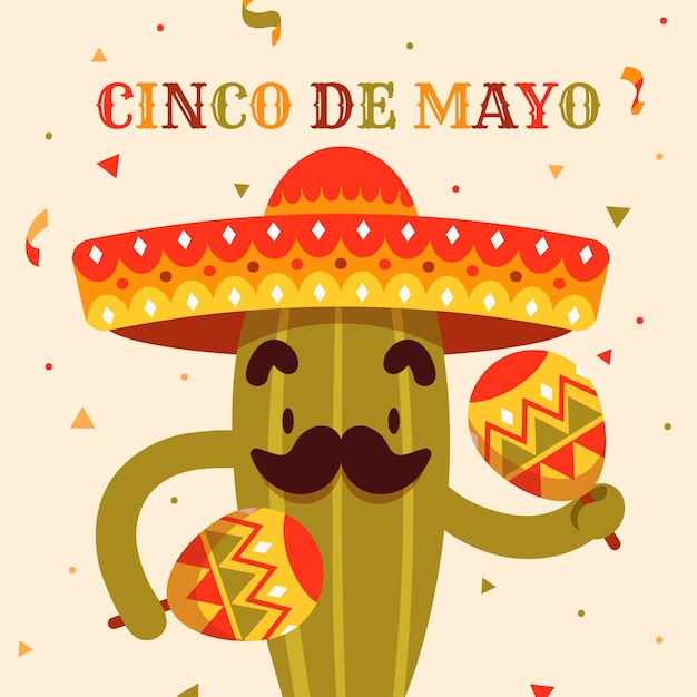 Platte ontwerp cinco de mayo concept