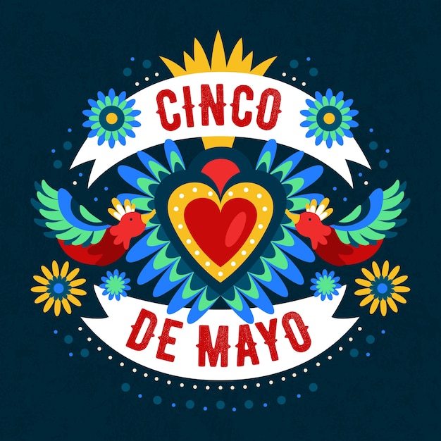 Platte ontwerp cinco de mayo concept