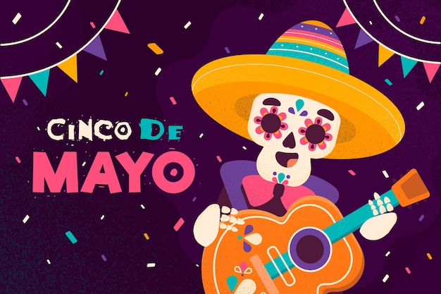 Platte ontwerp cinco de mayo evenementendag