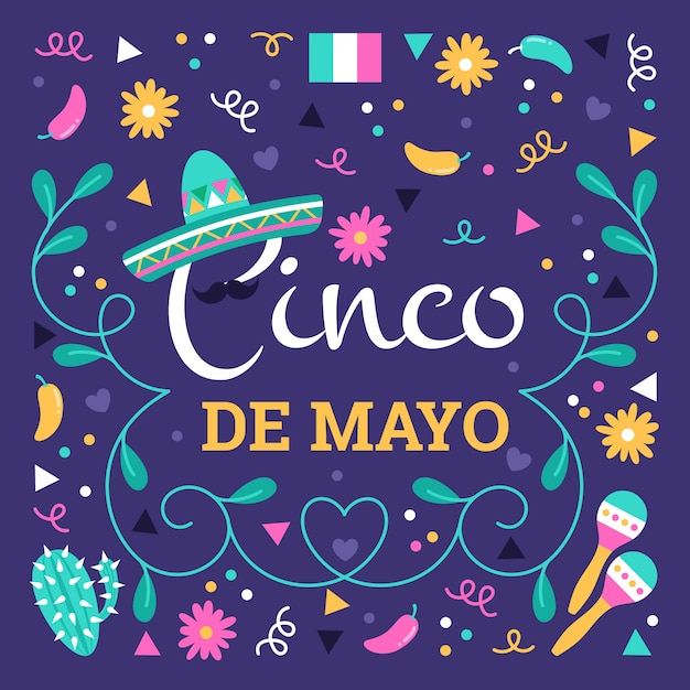 Platte ontwerp cinco de mayo viering