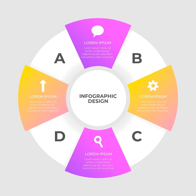 Platte ontwerp circulaire diagram infographic