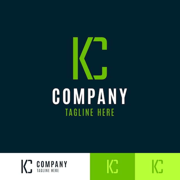 Platte ontwerp ck of kc logo sjabloon