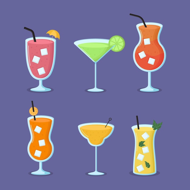 Platte ontwerp cocktail set
