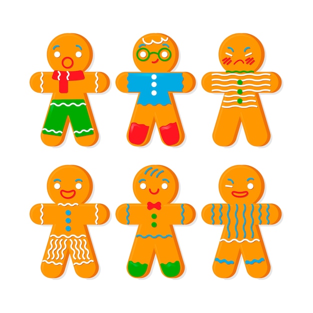 Platte ontwerp collectie gingerbread man cookie