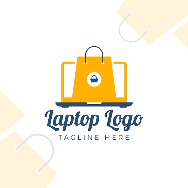 Platte ontwerp computer logo sjabloon