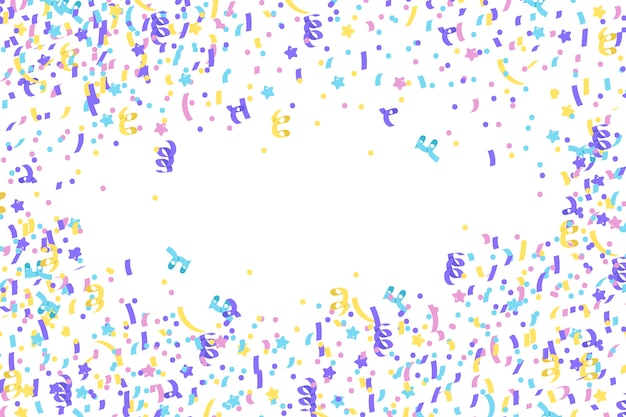 Platte ontwerp confetti achtergrond