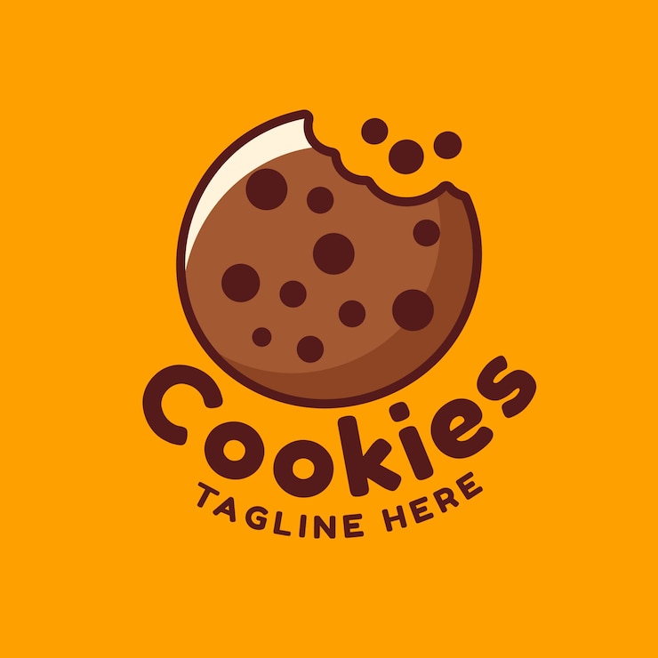 Gratis Vector platte ontwerp cookies logo sjabloon