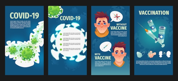 Gratis vector platte ontwerp coronavirus instagram-verhalen