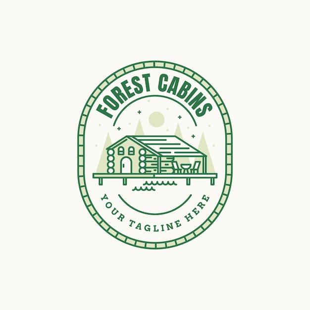 Gratis vector platte ontwerp cottage logo-ontwerp