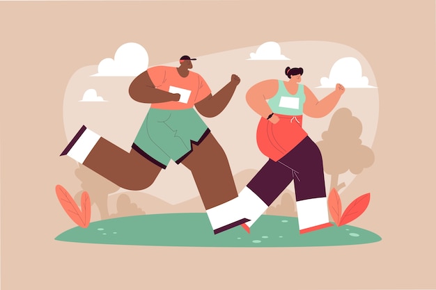 Platte ontwerp cross country illustratie