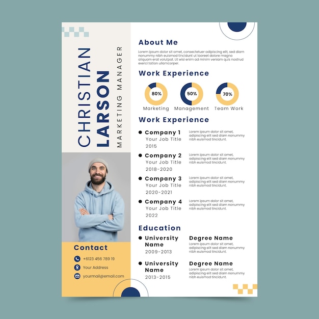 Gratis vector platte ontwerp cv-template