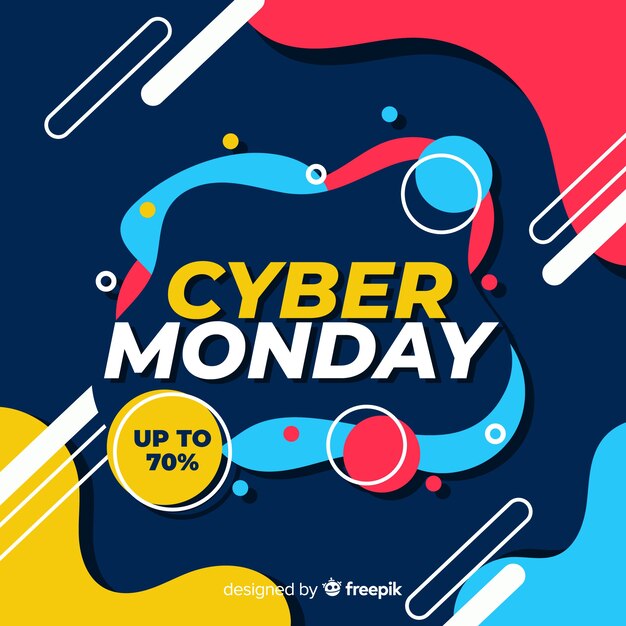Platte ontwerp cyber maandag verkoop banner