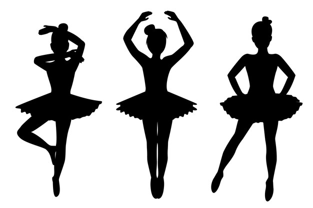 Platte ontwerp dans silhouet illustratie