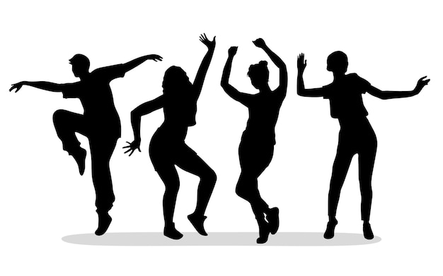 Platte ontwerp danser silhouet