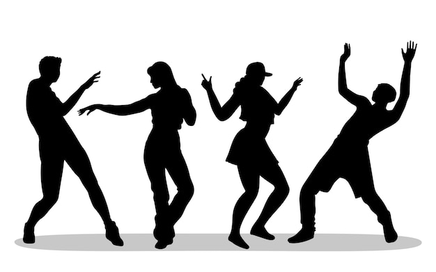 Gratis vector platte ontwerp danser silhouet