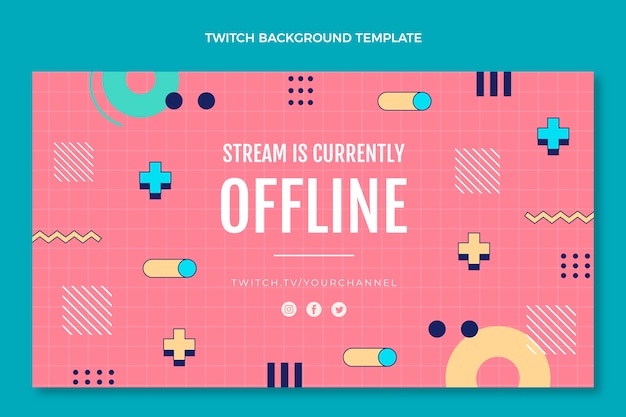 Gratis vector platte ontwerp dansshow twitch achtergrond