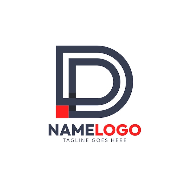 Platte ontwerp dd logo-ontwerp