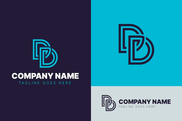 Gratis vector platte ontwerp dd logo-ontwerp